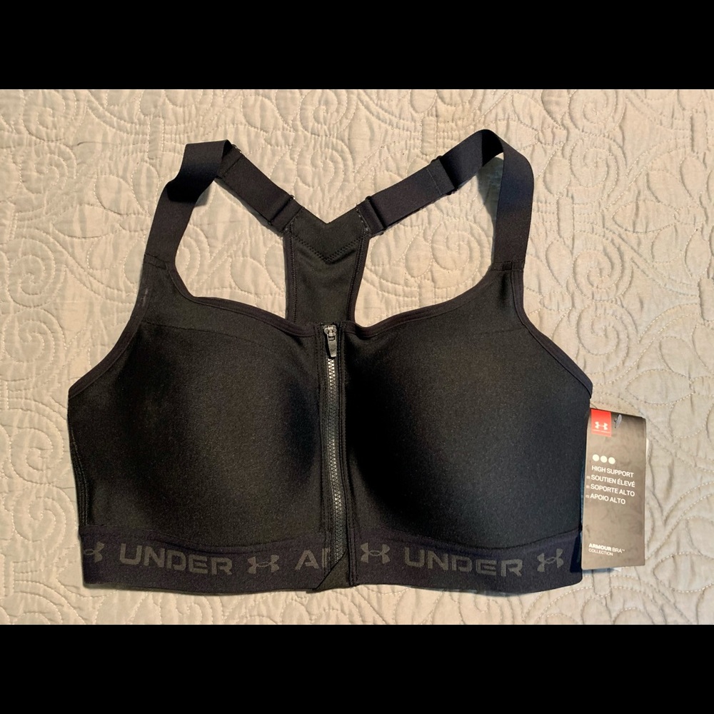 UA High Crossback Zip Front Sports Bra 36D